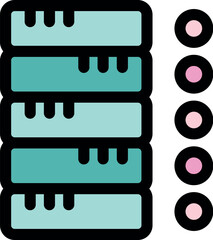 Poster - Server rack icon symbolizes cloud computing, data storage, and network infrastructure in modern technology