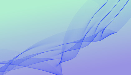 Aufkleber - elegant gradient abstract waves with fine blue wireframe curves on a soft cyan violet background for modern digital designs