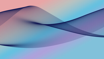 Fototapete - abstract gradient wave with flowing lines in pink and blue hues, banner digital design, website background, or modern branding