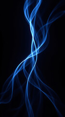 Wall Mural - Gamma AI with electric blue abstract smoke and light rays on a dark background.