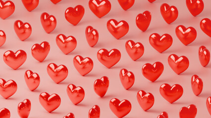 Wall Mural - pattern made with pink heart shape
