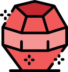 Poster - red gemstone with flat faces sparkling, reflecting light and beauty