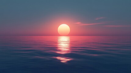 Wall Mural - serene sunset over calm ocean waters