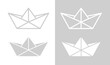 © Checha - Paper boat icon. Symbol of travel or sailing, change or freedom. Children's symbol of hope. A boat folded from a sheet of paper or newspaper.