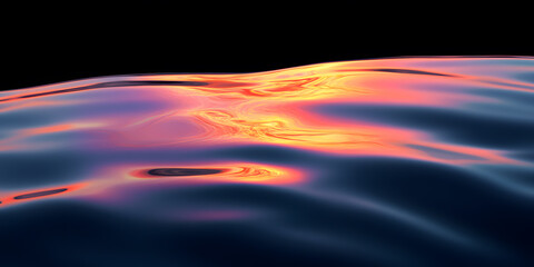 Poster - Sunset hues reflected on gently rippling water.  Warm colors create a serene, abstract image perfect for backgrounds or design.