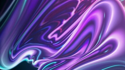 Poster - Flowing neon waves. Abstract digital art with vibrant purple and turquoise colors. Futuristic and dynamic background for modern design projects