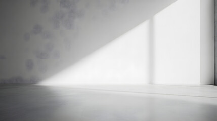 Poster - white empty room wall with soft light and copy space. empty white wall background. bright minimalist