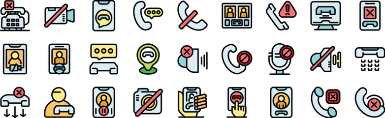 Poster - colorful icons illustrate various methods of blocking communication, emphasizing the concept of avoi