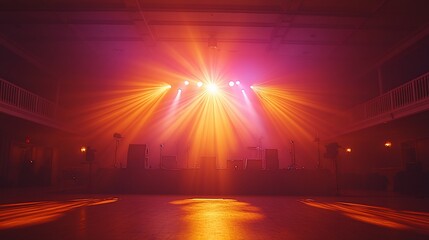 Poster - Empty stage with vibrant lighting.