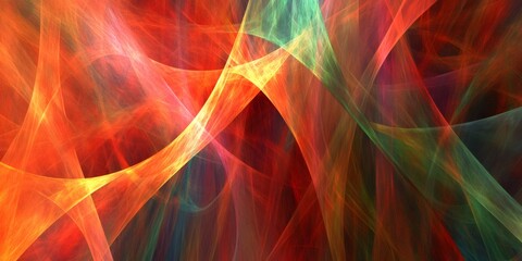 Aufkleber - Colorful abstract waves intertwining, creating a vibrant and energetic design, perfect for backgrounds and creative projects