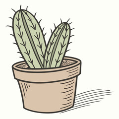 Sticker - cactus in a pot