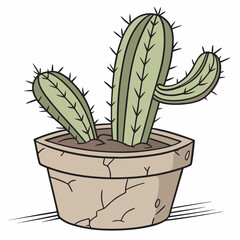 Sticker - cactus in flowerpot