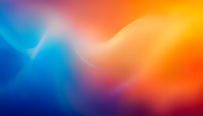 Poster - abstract blur orange and blue gradient background with soft transitions and vibrant hues, evoking a sense of warmth, tranquility, and creativity. Ideal for modern, artistic, and minimalist designs