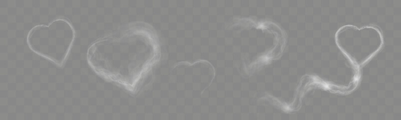Aufkleber - 	
Transparent smoke hearts on dark background, ethereal design with soft flowing shapes, perfect for romantic, abstract, or mystical concepts.
