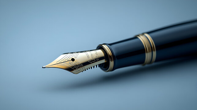 Minimalist isolated fountain pen icon on a flat light background