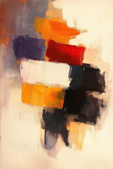 Poster - Dynamic Abstract Art Piece with Bold Colors and Textured Brushstrokes on Canvas