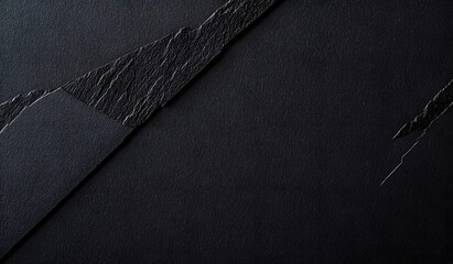 Poster - black paper texture with minimalist design and luxury backdrop Rich material with clean sheet structure and dark gradient effect Modern, elegant spread