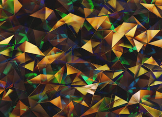 Fototapete - Luxury Abstract Colorful Crystal Texture Reflection Close Up Background 3D rendering