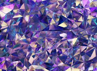 Fototapete - Luxury Abstract Realistic Purple Crystal Texture Reflection Close Up Background 3D rendering	
