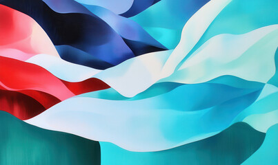 Poster - Captivating Abstract Art with Fluid Waves and Vibrant Colors in a Modern and Dynamic Composition
