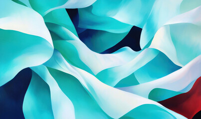 Poster - Captivating Abstract Flowing Blue Waves in Dynamic Movement Creating a Mesmerizing and Elegant Artistic Visual with Vibrant Organic Shapes and Fluid Patterns