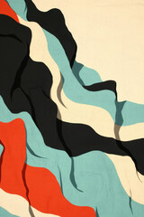 Poster - Vibrant Abstract Design with Flowing Curves and Colorful Patterns in a Dynamic Modern Artistic Composition
