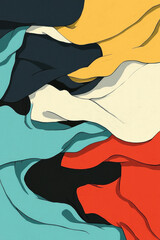 Poster - Dynamic Abstract Art with Vibrant Colors and Fluid Shapes Creating an Intriguing and Modern Design Aesthetic