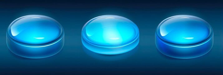 Web Navigation Next Button in Glossy Blue Color - 3D Computer Illustration for Websites and Signage