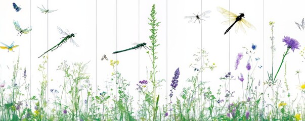 Poster - Modern floral line arts with a minimalistic hand-drawn touch, offering a cute flower pattern. Great for prints, wallpaper, fabric, and home decoration