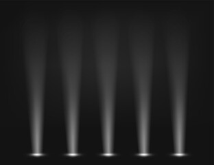 Poster - Illuminated stage with white projector. Abstract vector background