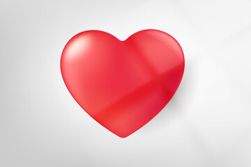 Poster - Red heart shape on a floor. 3d vector illustration