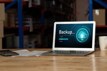 Poster - backup storage data internet technology business concept. database storage cloud technology file dat