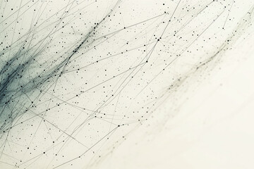 Poster - Subtle abstract pattern with delicate lines and dots in muted grays on a soft sandy background creating a calming visual experience