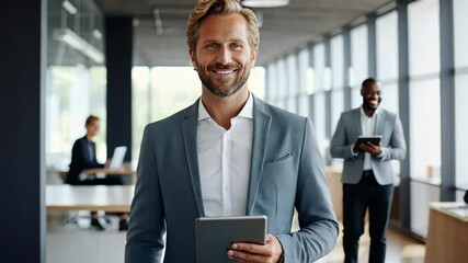 Canvas Print - The Businessman with Tablet