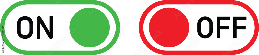 Power On Off Button icon in flat line set. vector for apps or web ...