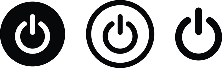 power on off button icon in flat line set. vector for apps or web energy switch power turn on, off s