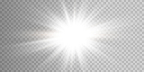 Wall Mural - glow light effect. star burst with sparkles.sun.