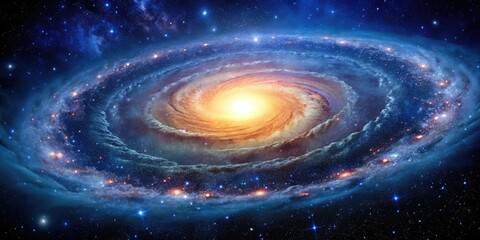 Wall Mural - a vibrant spiral galaxy with numerous stars and a bright central bulge, cosmic dust, cosmic, galaxy 