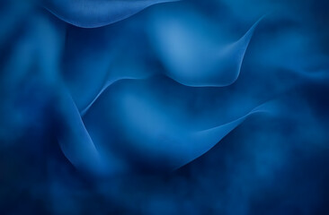 Poster - Abstract blue background ideal for portrait photography. Soft texture evokes sense of calmness, depth. Stylish, modern backdrop suitable for various design styles. Suitable for fashion shoots