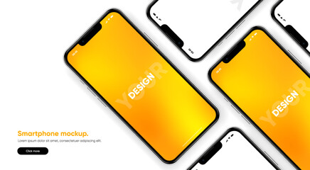 Aufkleber - realistic smartphone mockup. mobile phone vector with isolated on white background. device front vie