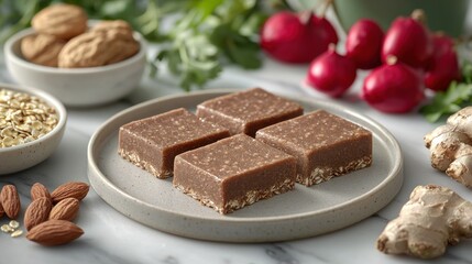 Wall Mural - Healthy ginger oat bars kitchen table