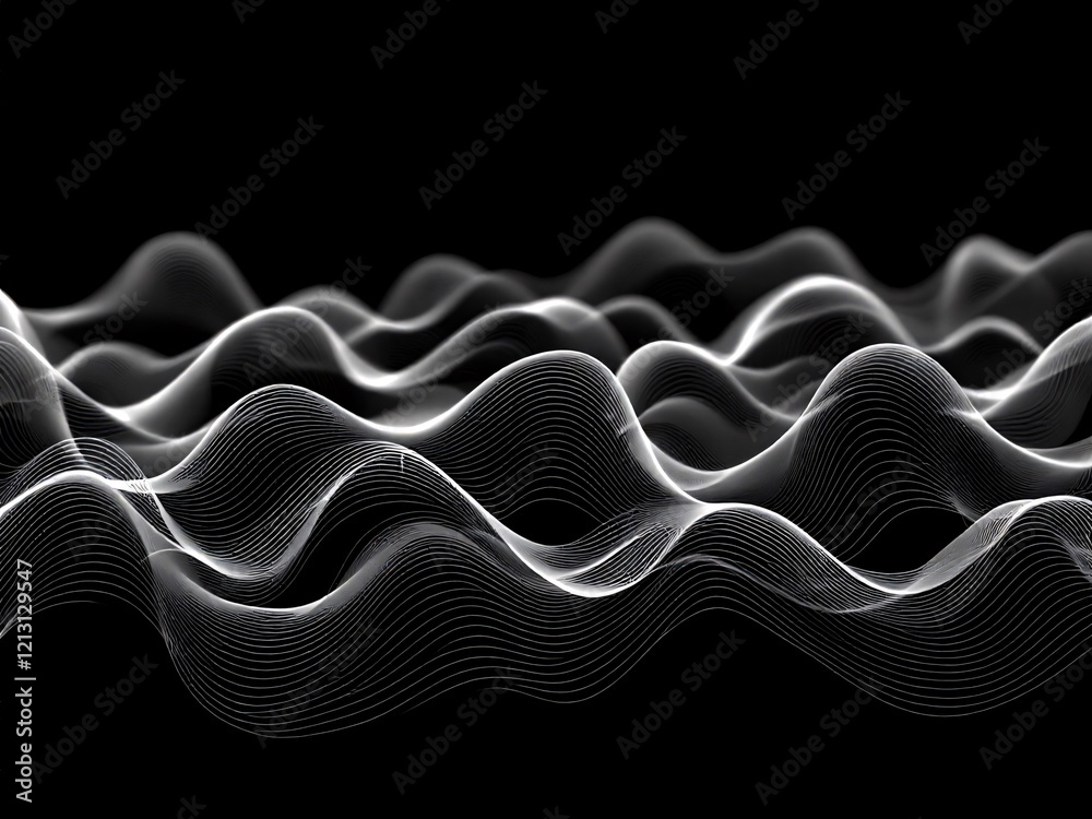 Texture Dep Abstract, Waves, Black, White, Lines, Pattern, Digital Art, Minimalist ...