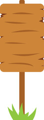 Poster - simple wooden sign standing on grass with blank space for your text or copy