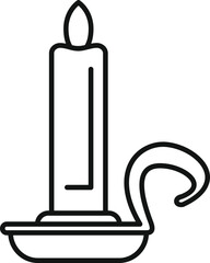Poster - candle burning on a candlestick with handle, creating a warm and inviting ambiance