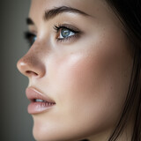 frau, schönheit, gesicht, auge, make-up, leitbild, asiatisch, augen, lippen, sommersprossen, hauzt, portrait, lippen, gestalten, close up, haut, haar, make-up, auge, glamour, close up, person, brünett