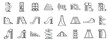 © anatolir - Water slide icons set. Line icons representing different playground equipment like slides, ramps, and climbing structures, perfect for illustrating children's outdoor activities