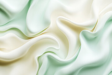 Poster - Fluid organic shapes create an ethereal abstract design with pastel colors and soft textures for a calming visual experience