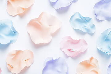 Poster - Soft abstract pattern of watercolor blobs in pastel tones on a smooth white background showcasing delicate artistic texture