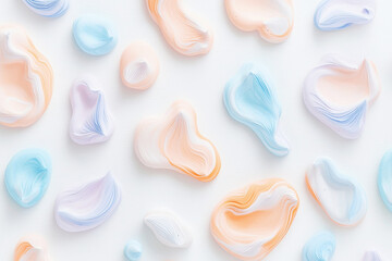 Poster - Soft pastel watercolor pattern with blobs on a matte background creating an abstract artistic effect