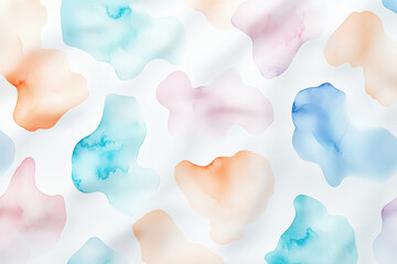 Poster - Soft abstract watercolor pattern in pastel tones on a matte white background with artistic blurred textures